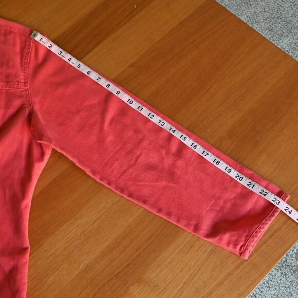 Chico's Y2K 90s Retro Biker Front Button Classic Fit Red Denim Jean Jacket Sz 3 - Picture 16 of 16